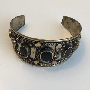 Black Coral Tribal Cuff Bracelet